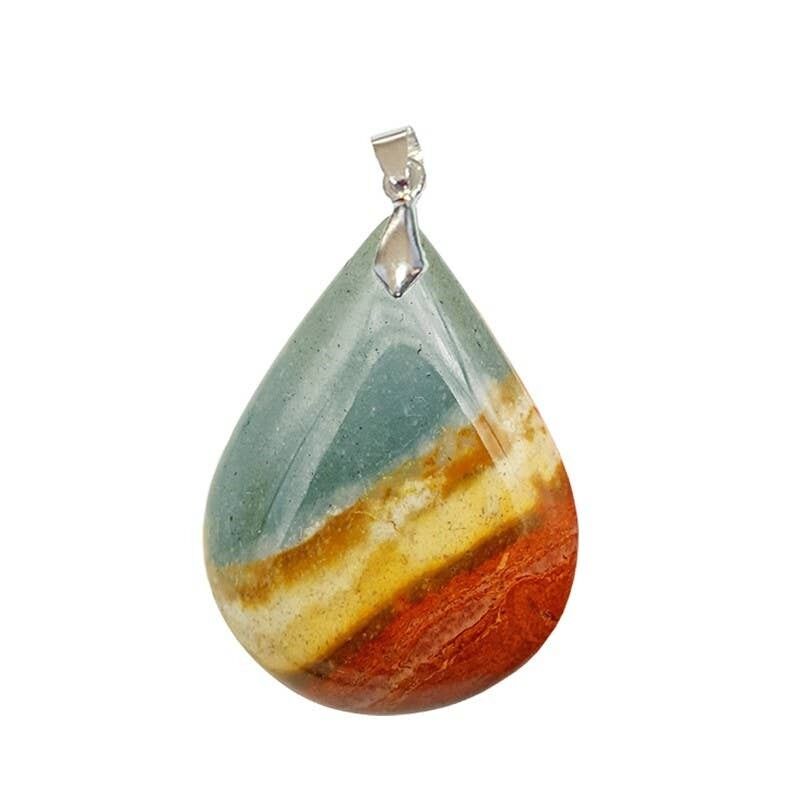 Ciondolo in diaspro policromo (stampato). Gocce da 2 a 3.5CM