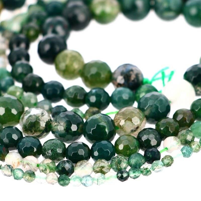 Perle di agata muschiata sfaccettata