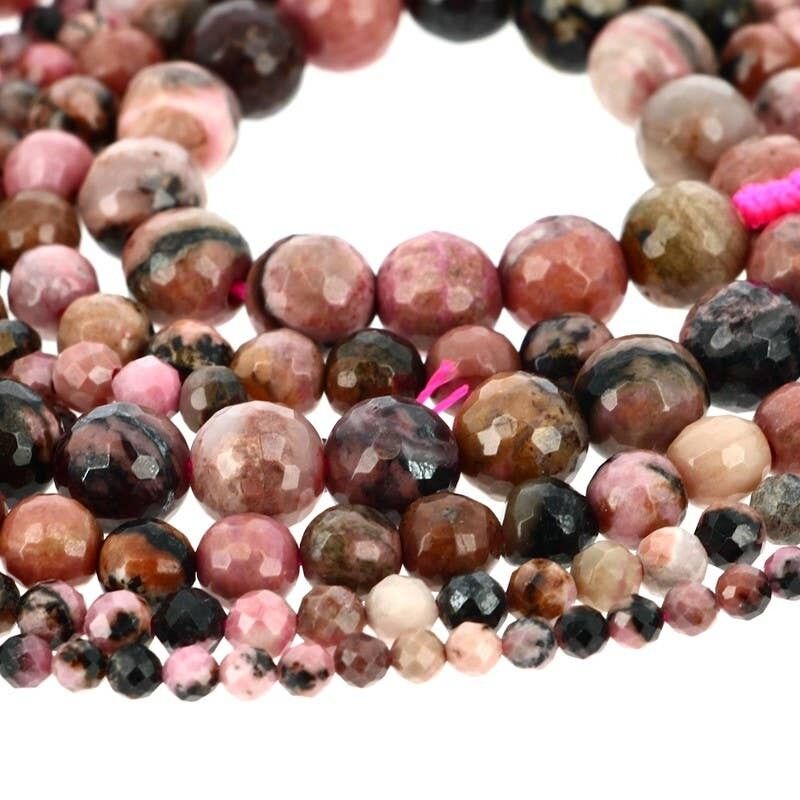 Perle sfaccettate di rodonite del Madagascar