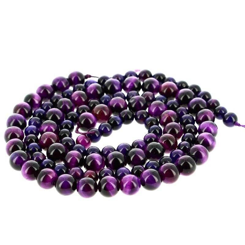 Perline di occhio di tigre viola (colorate)
