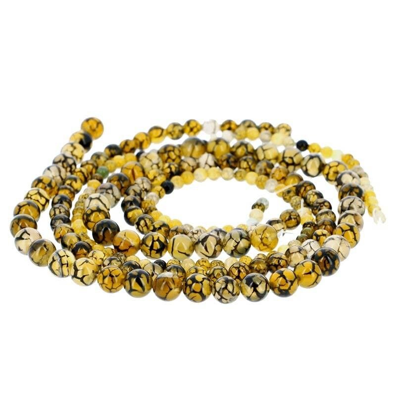 Perle di agata drago gialla (tinta)