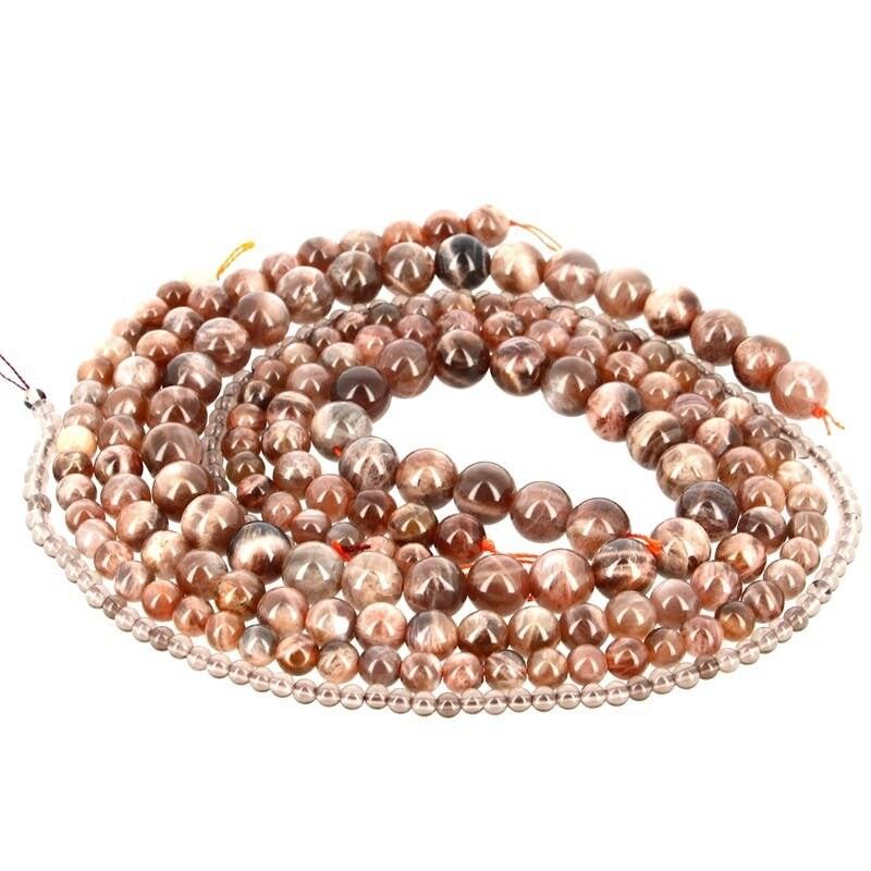 Perline di pietra di luna nera EXTRA