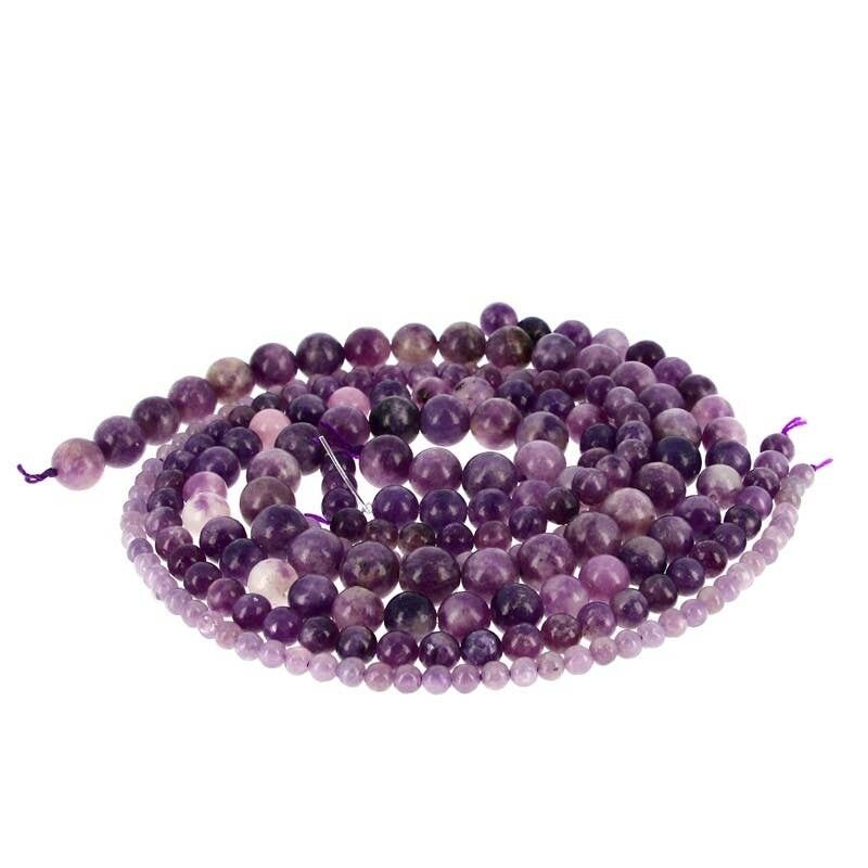 Perle di lepidolite trasparenti