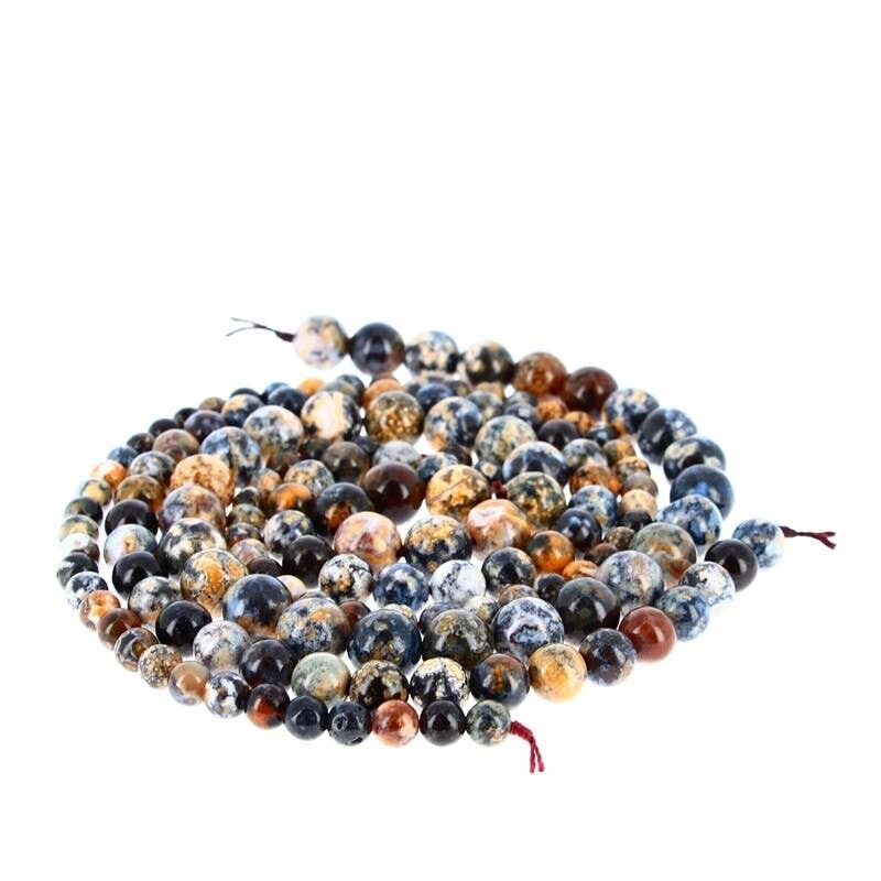 Perle di agata oceanica blu/gialla