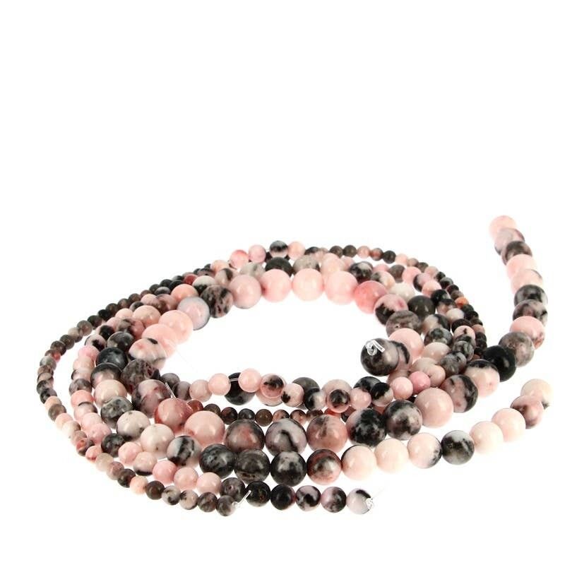 Perle di diaspro zebra rosa (naturale)