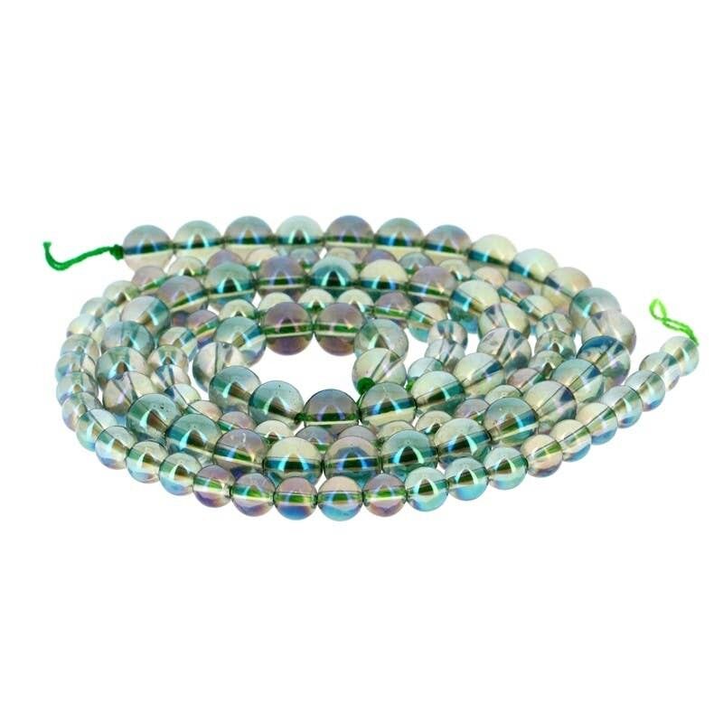 Perle Aqua Aura a base di cristallo di rocca