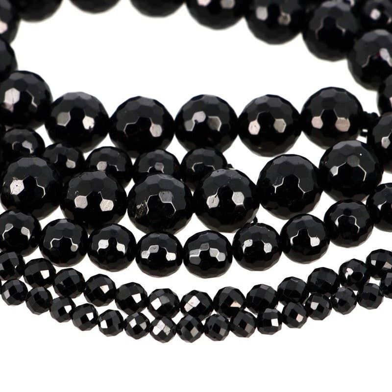 Perline di spinello nero sfaccettato EXTRA