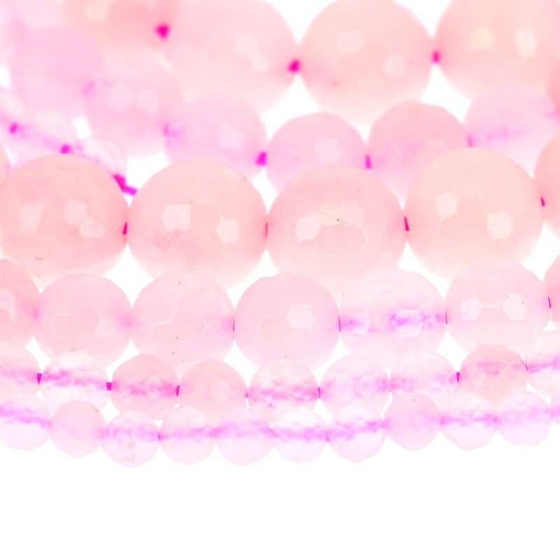 Perle di quarzo rosa sfaccettato