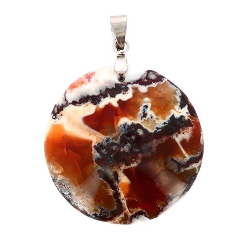 Pendente in agata breccia rotonda da 2 a 5.5CM