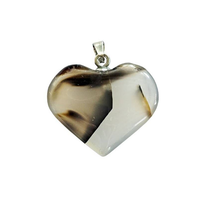 Ciondolo a forma di cuore in agata del Madagascar da 2 a 3 cm