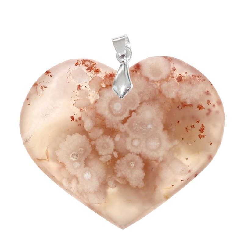 Da 2 a 3 pendenti in agata a forma di cuore e fiore.5CM