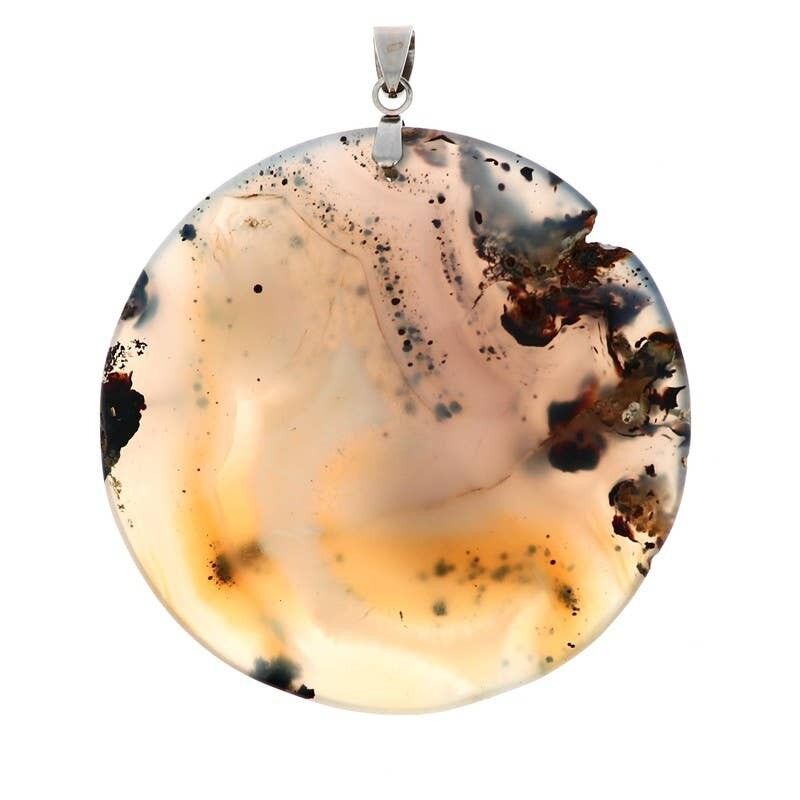 Ciondolo rotondo in agata del Madagascar da 2 a 5.5CM