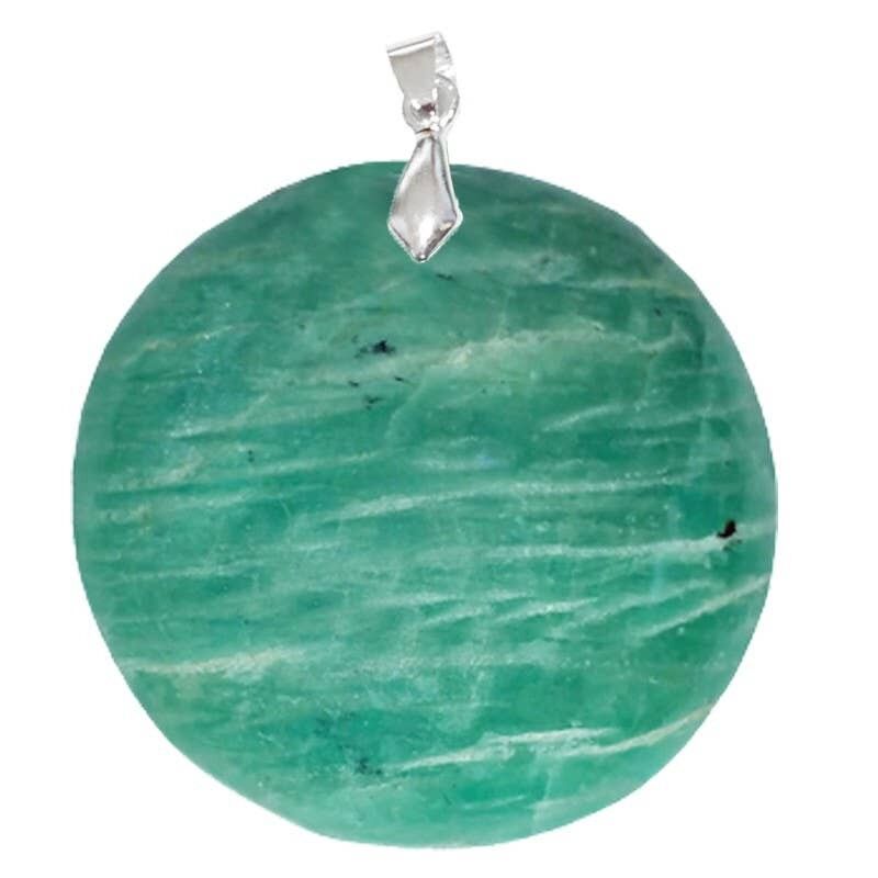 Pendenti rotondi in amazzonite da 3 a 5.5CM