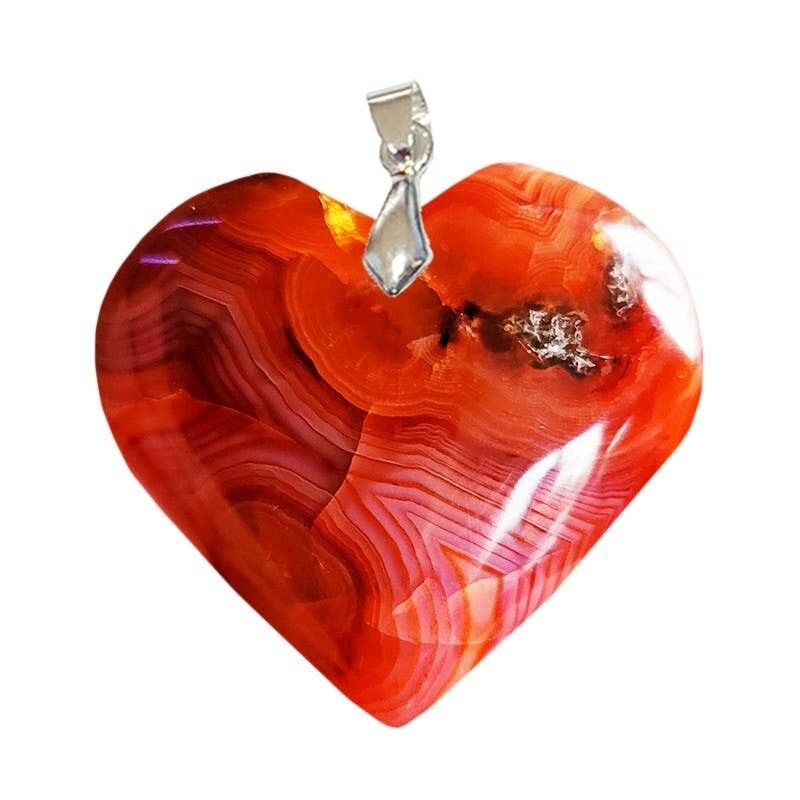 Ciondoli a forma di cuore in corniola, n. 2 e 3.5CM