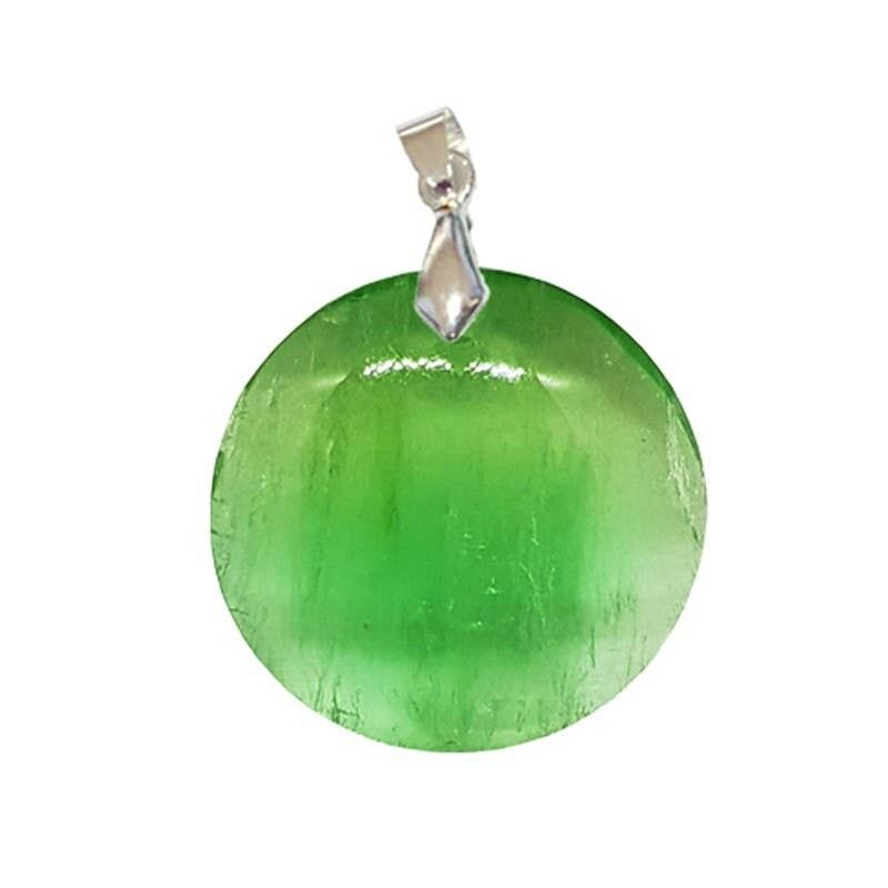 Ciondolo rotondo in fluoro verde, 3 a 3.5CM