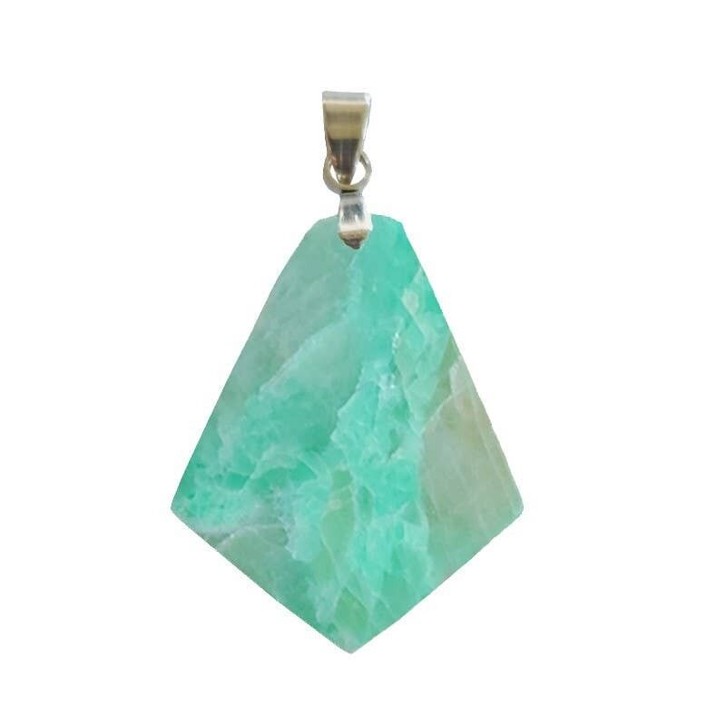 2 pendenti a forma di aquilone in pietra di luna verde.5 a 3.5CM