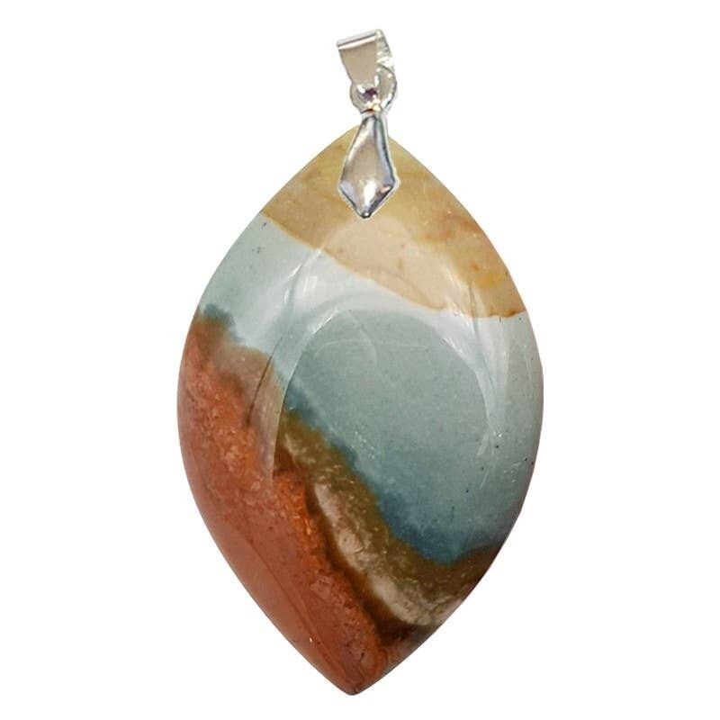 Ciondolo in diaspro policromo (stampato) Marquise da 3 a 4 cm