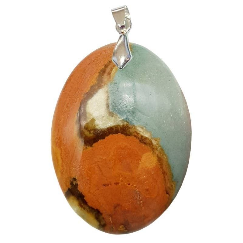 Ciondolo in diaspro policromo (stampato) ovale da 2 a 3.5CM