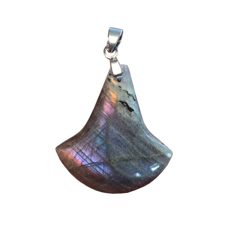 Ciondoli in labradorite grigia con riflessi viola Ancora
