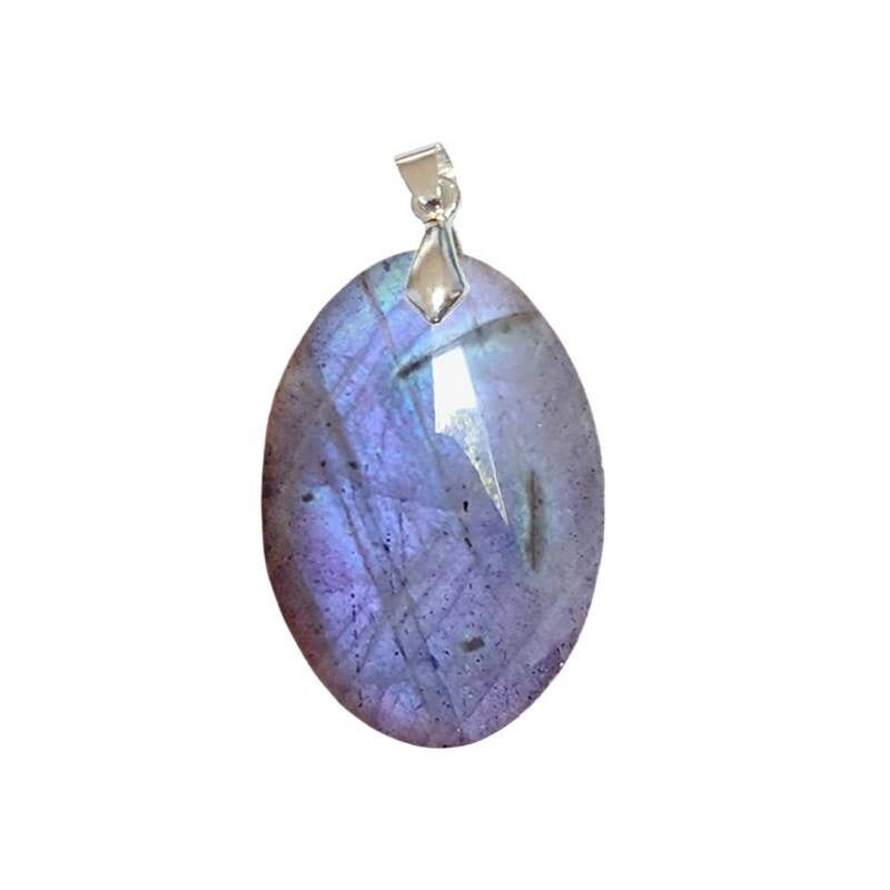 2 pendenti ovali in labradorite viola.5 a 3.5CM