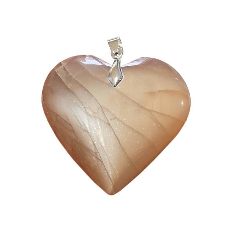 Ciondoli a forma di cuore in pietra di luna arancione, 2 o 3 pezzi.5CM