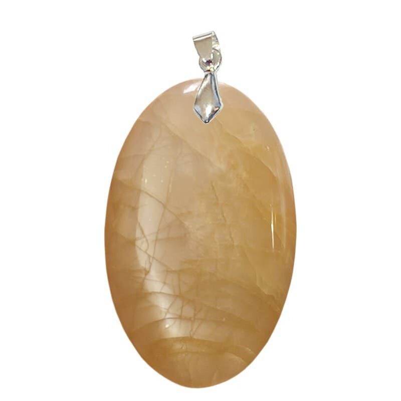 2 pendenti ovali in pietra di luna arancione.5 a 5.5CM