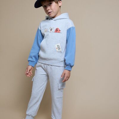 Set giacca con cappuccio e pantaloni lunghi in peluche JBI65288