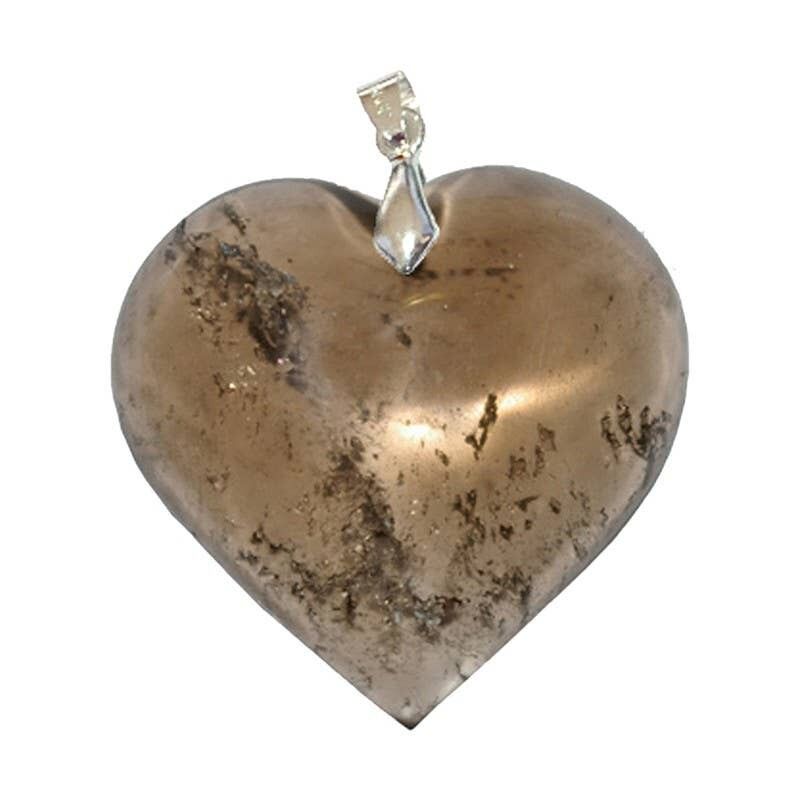 Ciondoli a forma di cuore in quarzo fumé, 2 o 3 pezzi.5CM