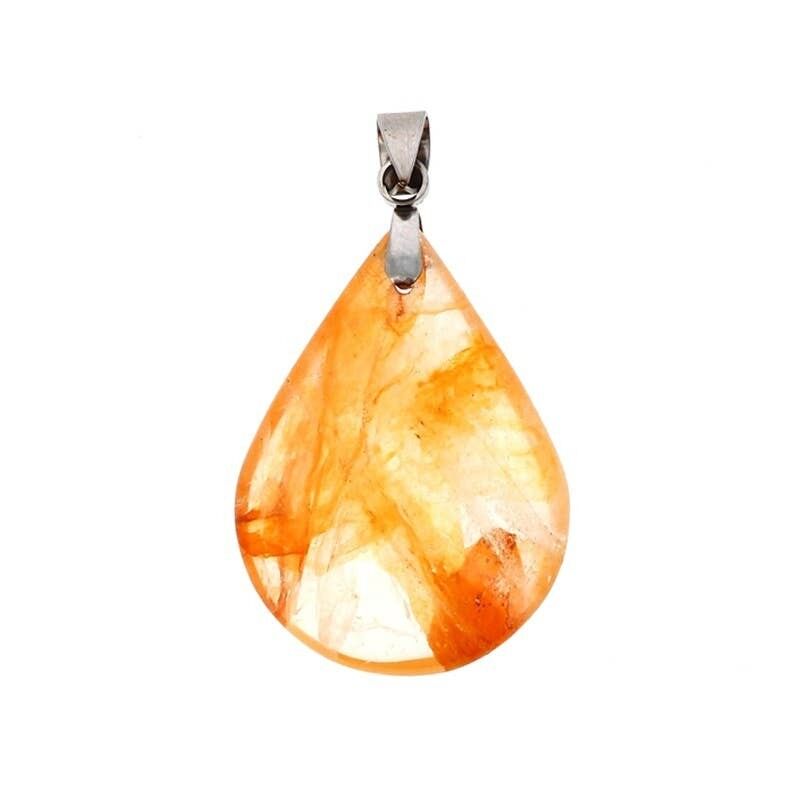 Ciondoli in quarzo ematoide giallo, 2 pezzi.5 a 3.5CM