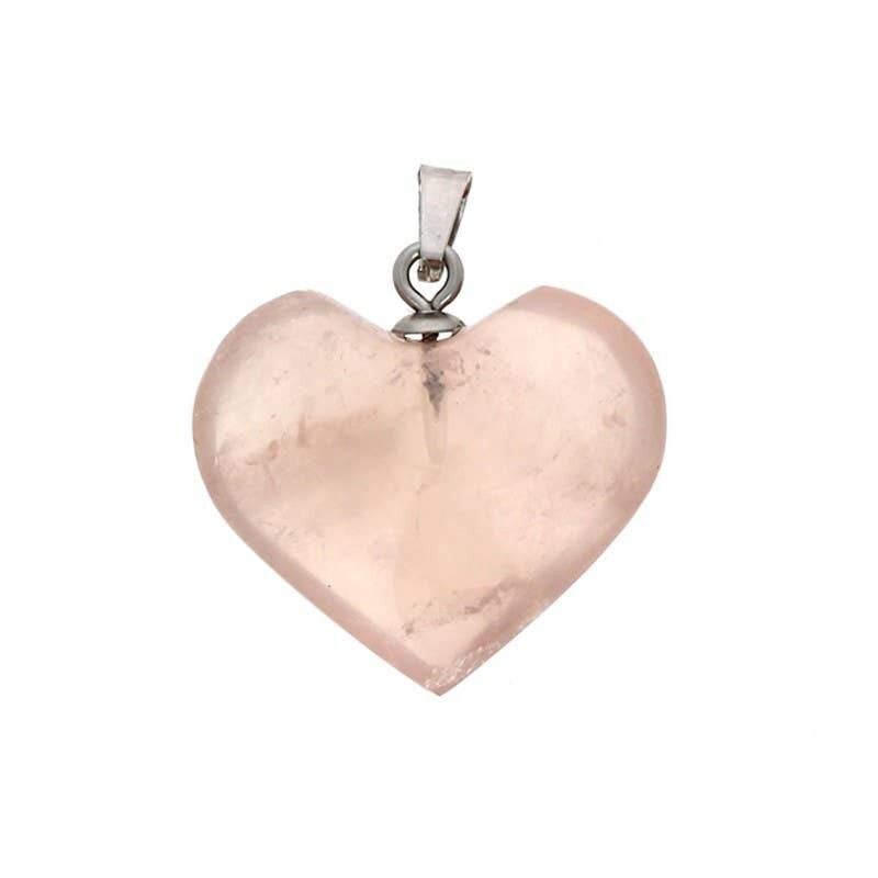 Ciondoli EXTRA a forma di cuore in quarzo rosa blu da 2 pezzi.5 a 3.5CM