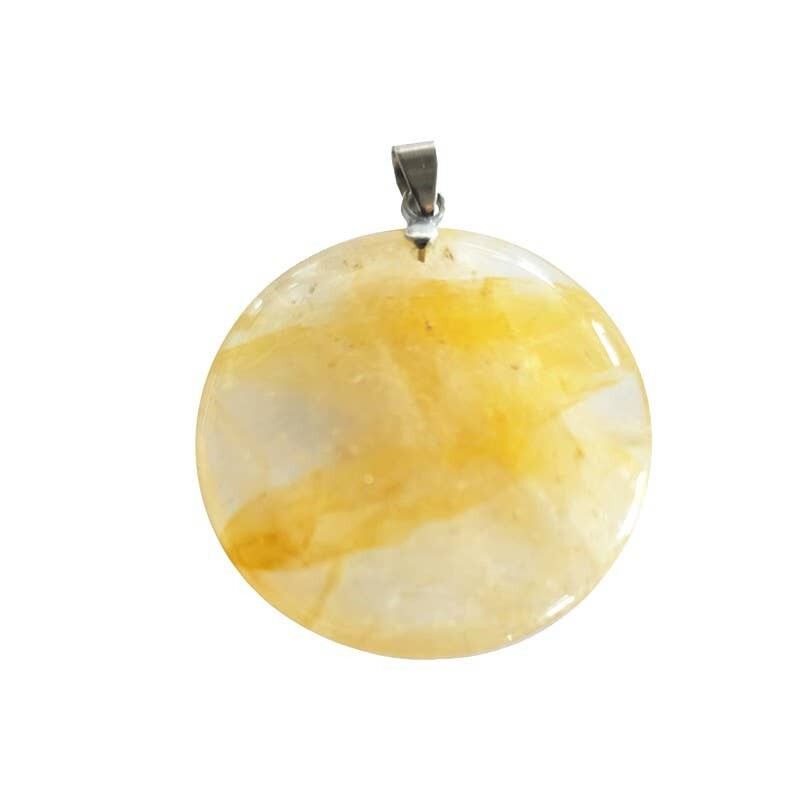 Ciondoli rotondi in quarzo ematoide giallo, da 2 a 3 cm