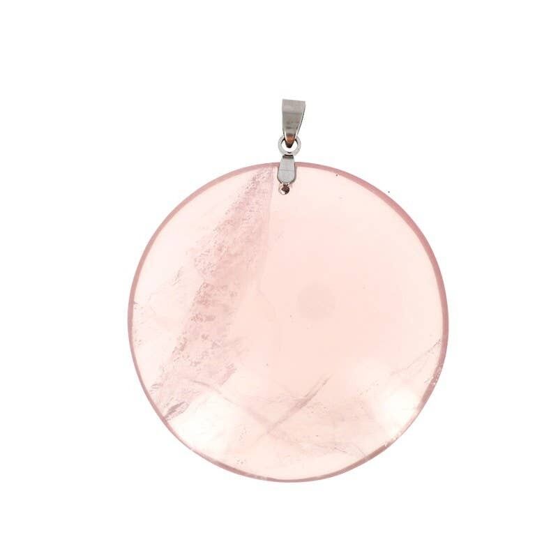 Ciondoli EXTRA rotondi in quarzo rosa blu, 2 o 3 pezzi.5CM