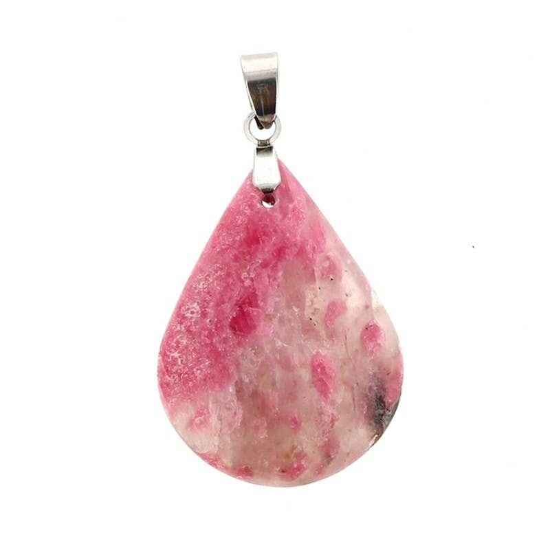 Ciondoli a goccia in quarzo rodonite da 2 pezzi.5 a 3.5CM