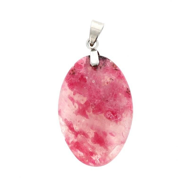 2 pendenti ovali in quarzo rodonite.5 a 3.5CM