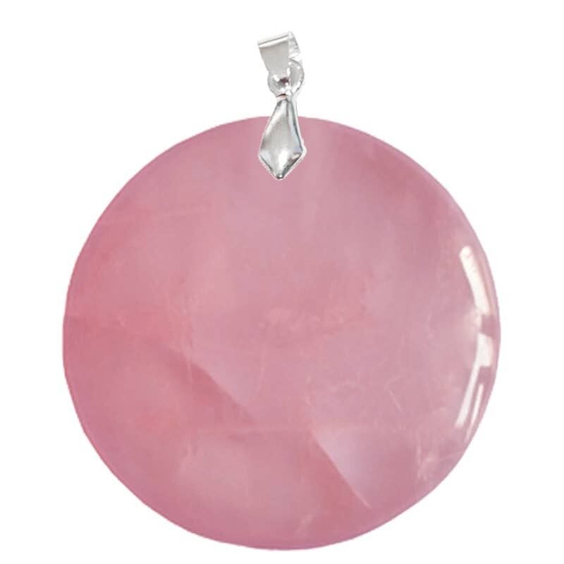Ciondoli rotondi in quarzo rosa da 3.Da 5 a 4.5CM