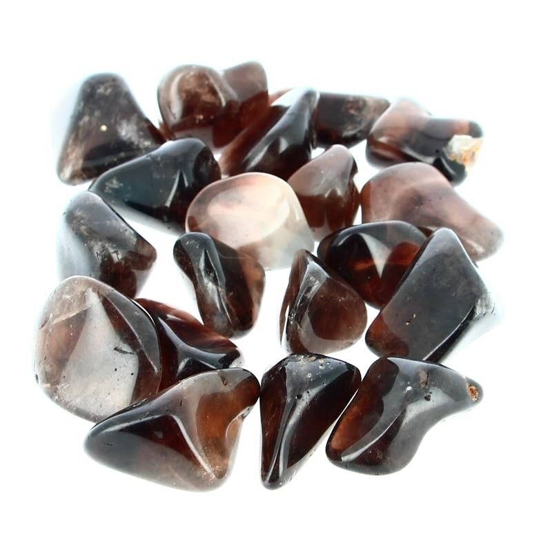 500 g EXTRA Pietre burattate di quarzo fumè scuro del Madagascar