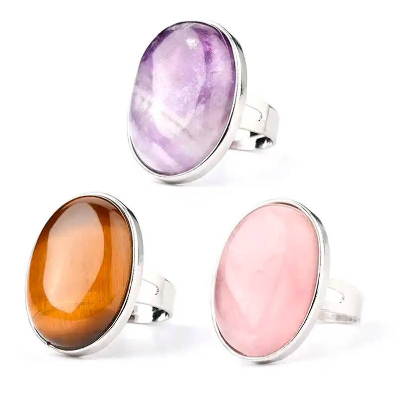 Anelli regolabili in ottone placcato argento 2.7 x 2 centimetri