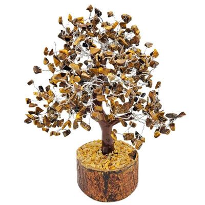 Albero della felicità in occhio di tigre 500 pietre 25 cm
