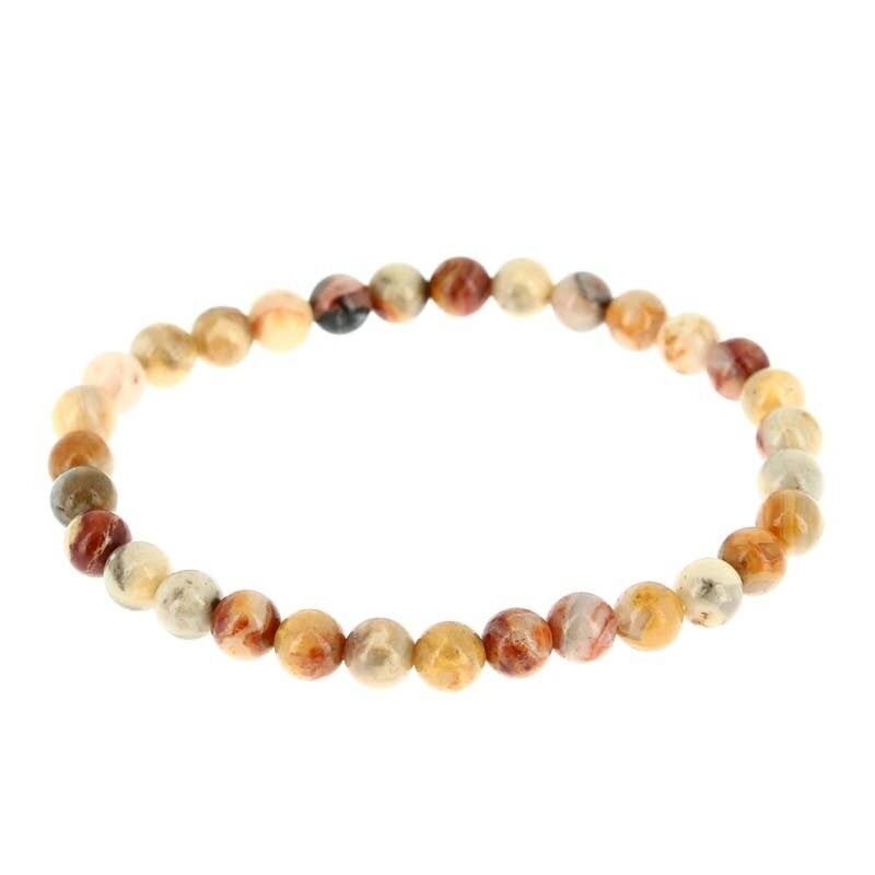 Bracciale con perline di agata Crazy Lace da 6 mm