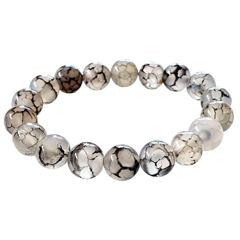 Bracciale in perle di agata drago 10 mm