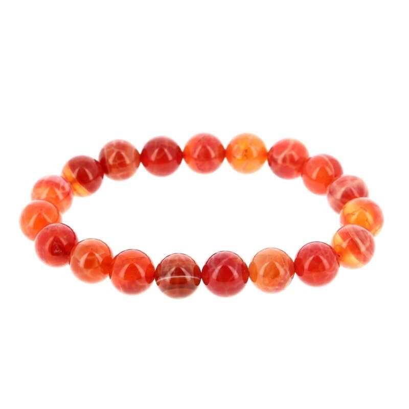 Bracciale EXTRA in agata di fuoco perle da 10 mm