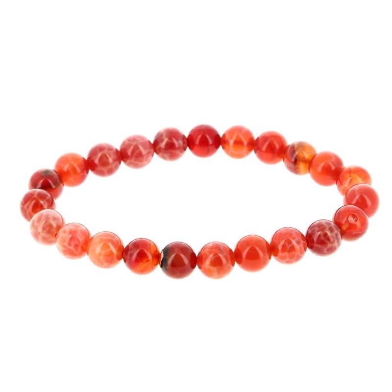 Bracciale EXTRA in agata di fuoco da 8 mm