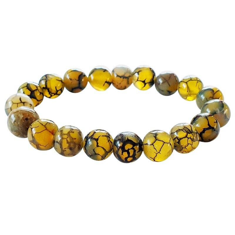 Bracciale in agata drago (colorata) perle da 10 mm