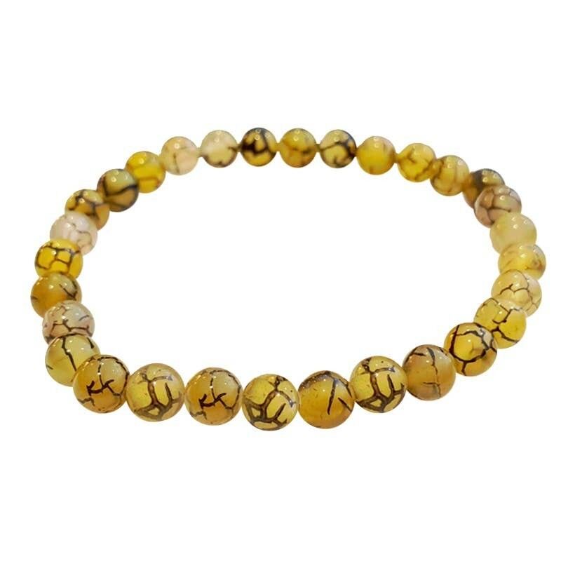 Bracciale in agata drago (colorata) perle da 6 mm