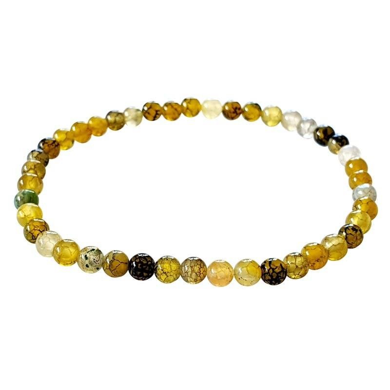 Bracciale in agata drago (colorata) perle da 4 mm