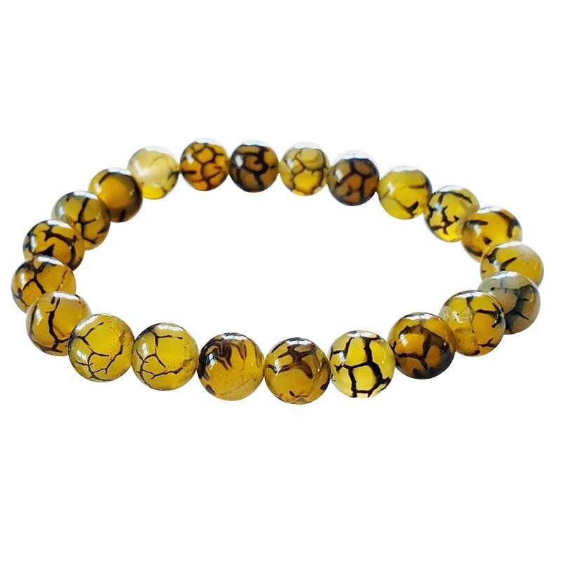 Bracciale in agata drago (colorata) perle da 8 mm