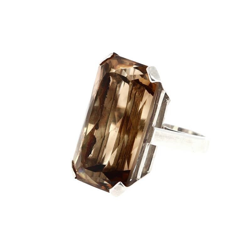 Anello in argento 925 e citrino naturale sfaccettato - BAGARCIRE
