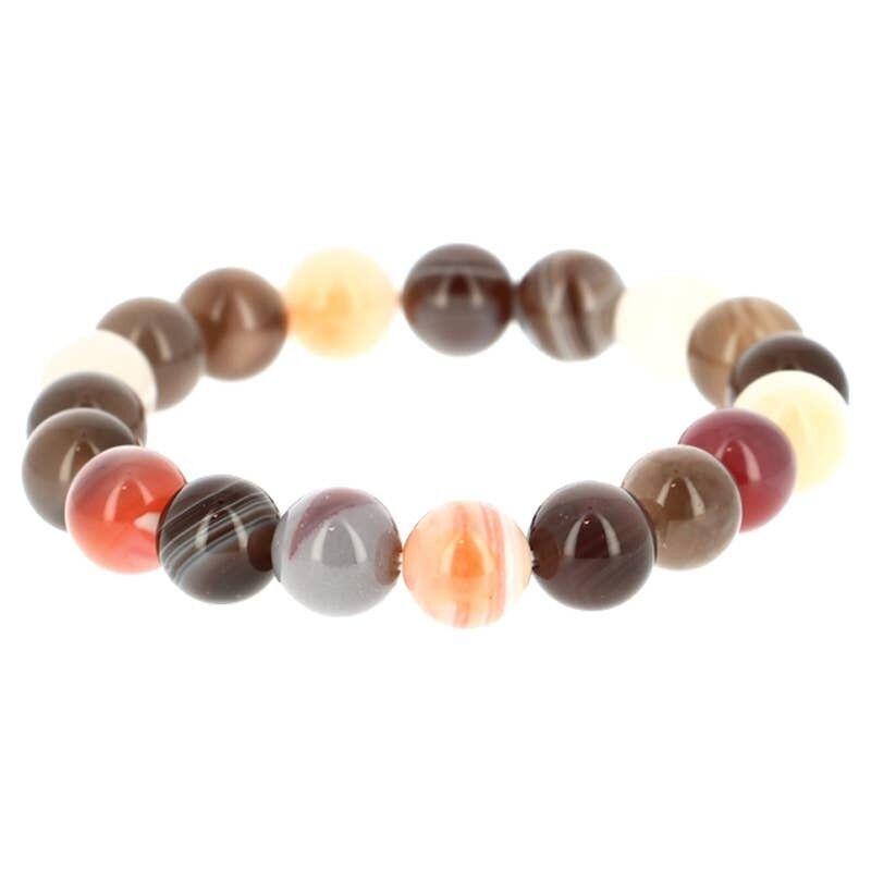 Bracciale in agata del Botswana, perle da 10 mm