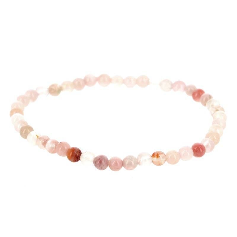 Braccialetto con perline di fiori di agata 4 mm