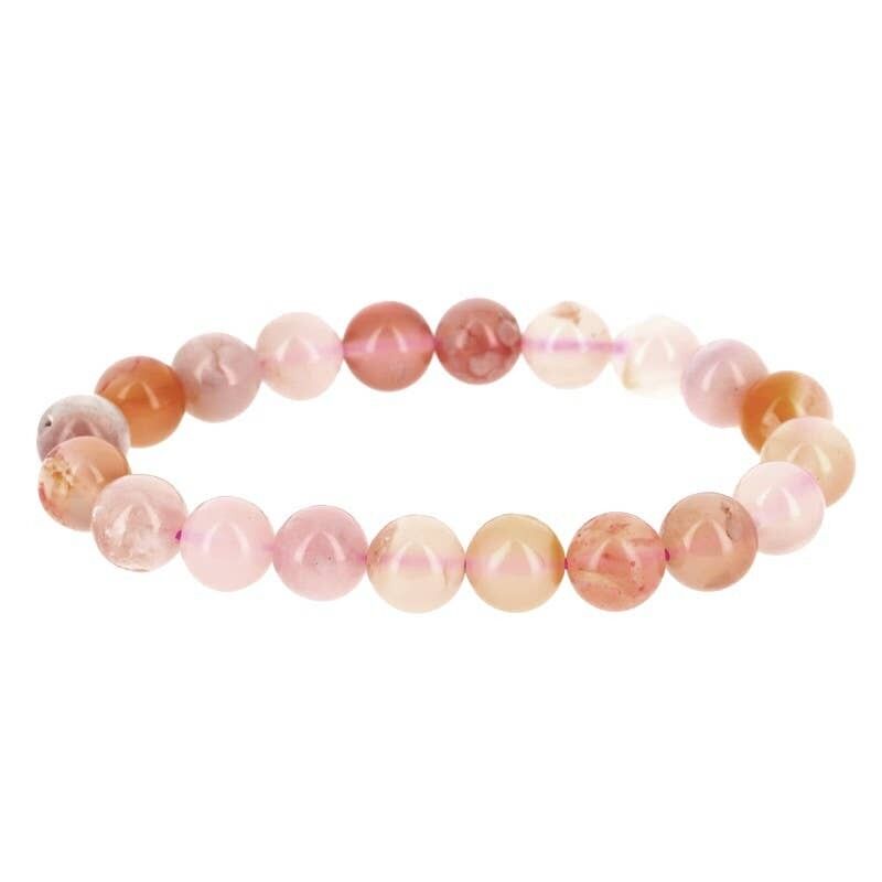 Braccialetto con perle di fiori di agata da 10 mm